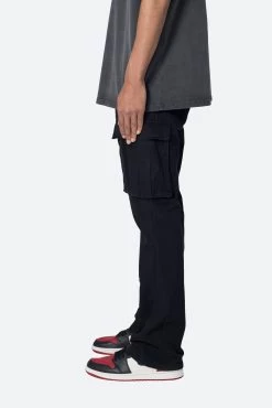 Twill Flare Cargo Pants - Black -clothing Twill Flare Cargo Pants Black 5