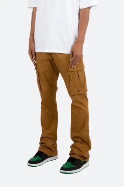 Twill Flare Cargo Pants - Brown -clothing Twill Flare Cargo Pants Brown 3