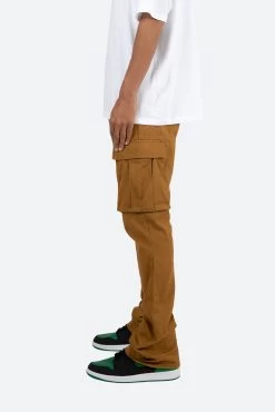 Twill Flare Cargo Pants - Brown -clothing Twill Flare Cargo Pants Brown 4