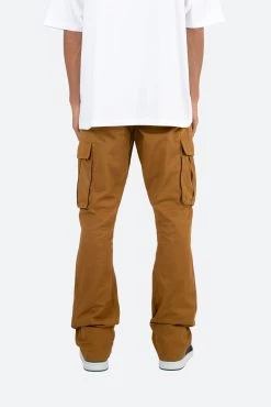 Twill Flare Cargo Pants - Brown -clothing Twill Flare Cargo Pants Brown 5