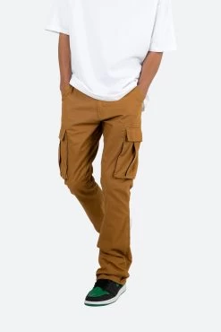 Twill Flare Cargo Pants - Brown -clothing Twill Flare Cargo Pants Brown 6