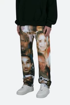 V100 Pixel Straight Denim - Multi -clothing V100 Pixel Straight Denim Multi 3