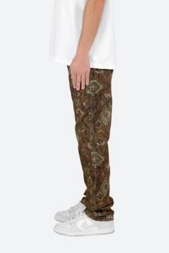 V129 Pattern Baggy Denim - Brown 14 V129 Pattern Baggy Denim - Brown -clothing V129 Pattern Baggy Denim Brown 5