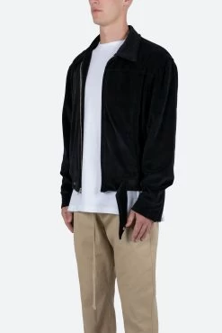 Velour Pilot Jacket - Black -clothing Velour Pilot Jacket Black 3