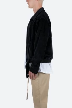 Velour Pilot Jacket - Black -clothing Velour Pilot Jacket Black 4