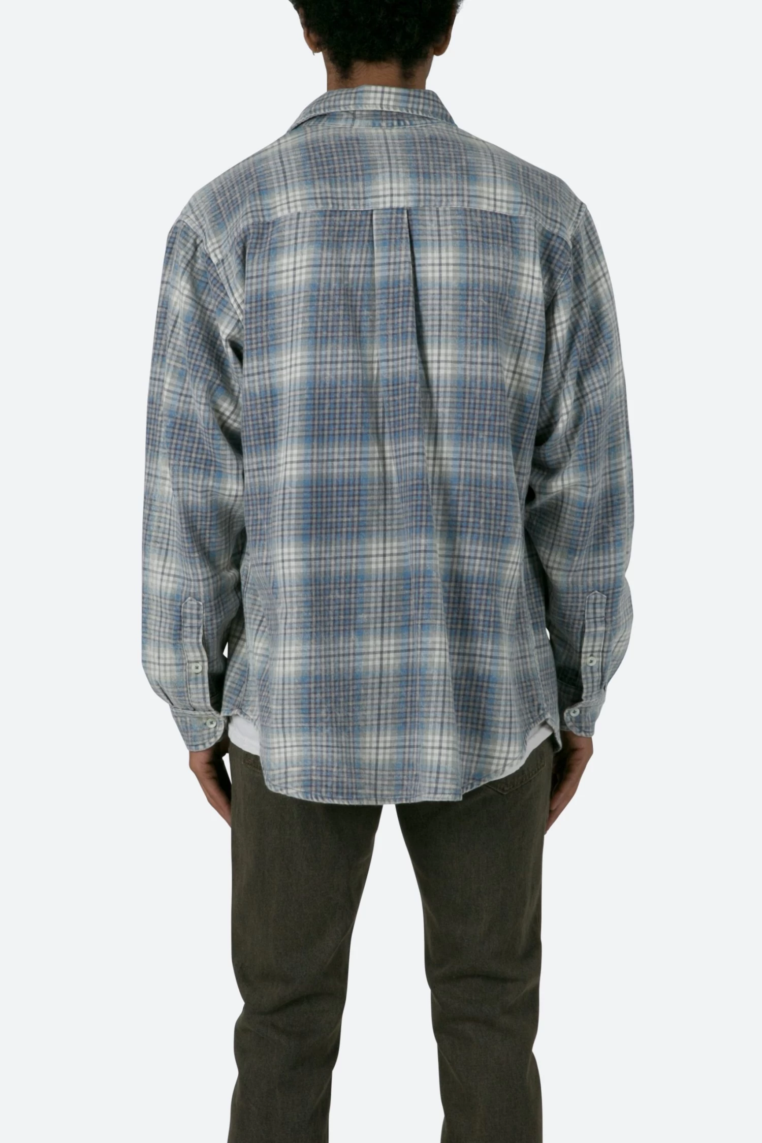 Vintage Plaid Shirt - Blue/White 7 Vintage Plaid Shirt - Blue/White - Image 5
