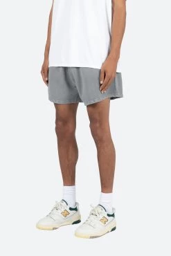 Vintage Washed Sweatshorts - Grey -clothing Vintage Washed Sweatshorts Grey 3