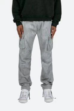 Washed Camo Cargo Pants - Grey/White