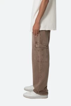 Washed Cargo Sweatpants - Brown -clothing Washed Cargo Sweatpants Brown 4