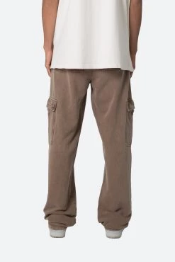 Washed Cargo Sweatpants - Brown -clothing Washed Cargo Sweatpants Brown 5