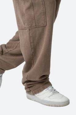 Washed Cargo Sweatpants - Brown -clothing Washed Cargo Sweatpants Brown 8