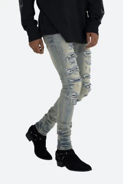 X165 Paisley Skinny Denim - Blue/Black -clothing X165 Paisley Skinny Denim BlueBlack 6