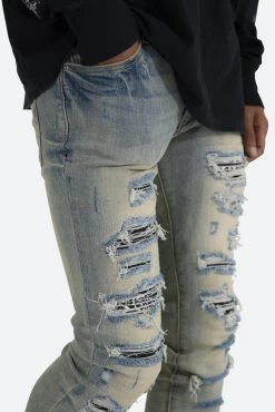 X165 Paisley Skinny Denim - Blue/Black -clothing X165 Paisley Skinny Denim BlueBlack 7