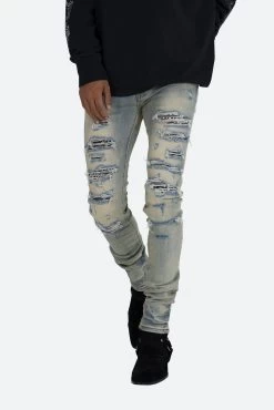 X165 Paisley Skinny Denim - Blue/Black -clothing X165 Paisley Skinny Denim BlueBlack 9