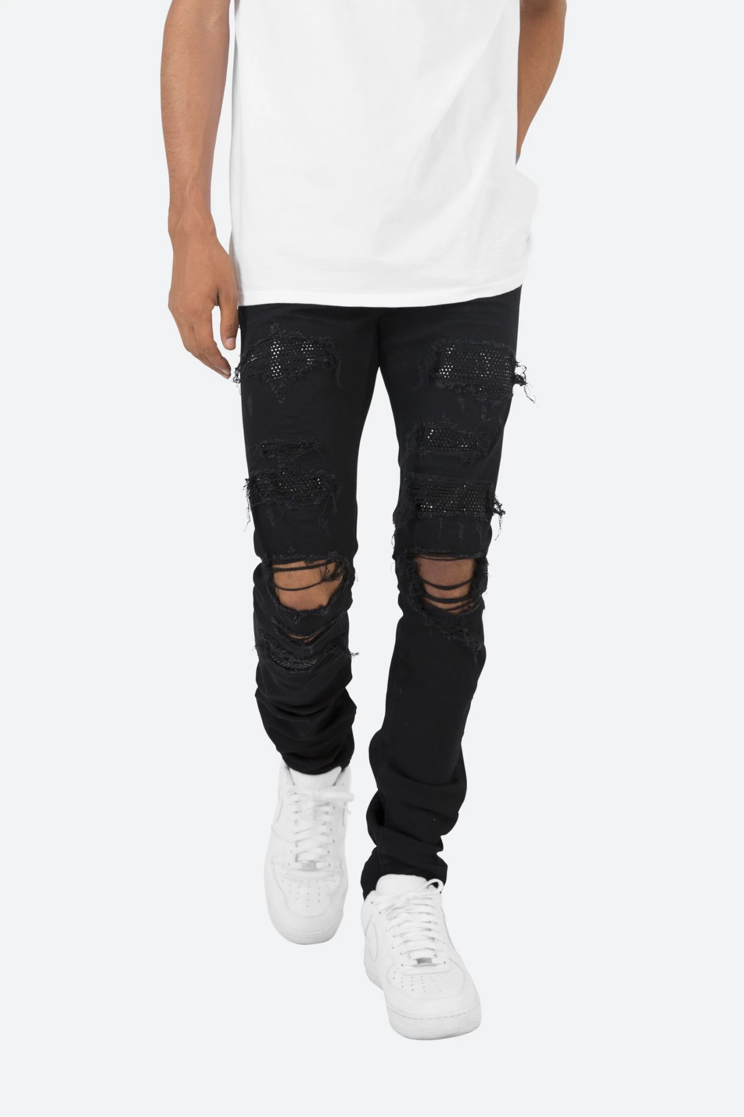 X201 Rhinestone Skinny Denim - Black 10 X201 Rhinestone Skinny Denim - Black - Image 8