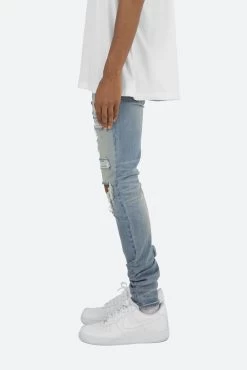 X201 Rhinestone Skinny Denim - Blue 15 X201 Rhinestone Skinny Denim - Blue -clothing X201 Rhinestone Skinny Denim Blue 6