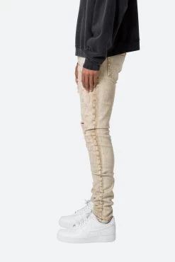 X369 Stretch Skinny Denim - Khaki -clothing X369 Stretch Skinny Denim Khaki 4