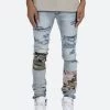 X408 Repaired Skinny Denim - Blue -clothing X408 Repaired Skinny Denim Blue