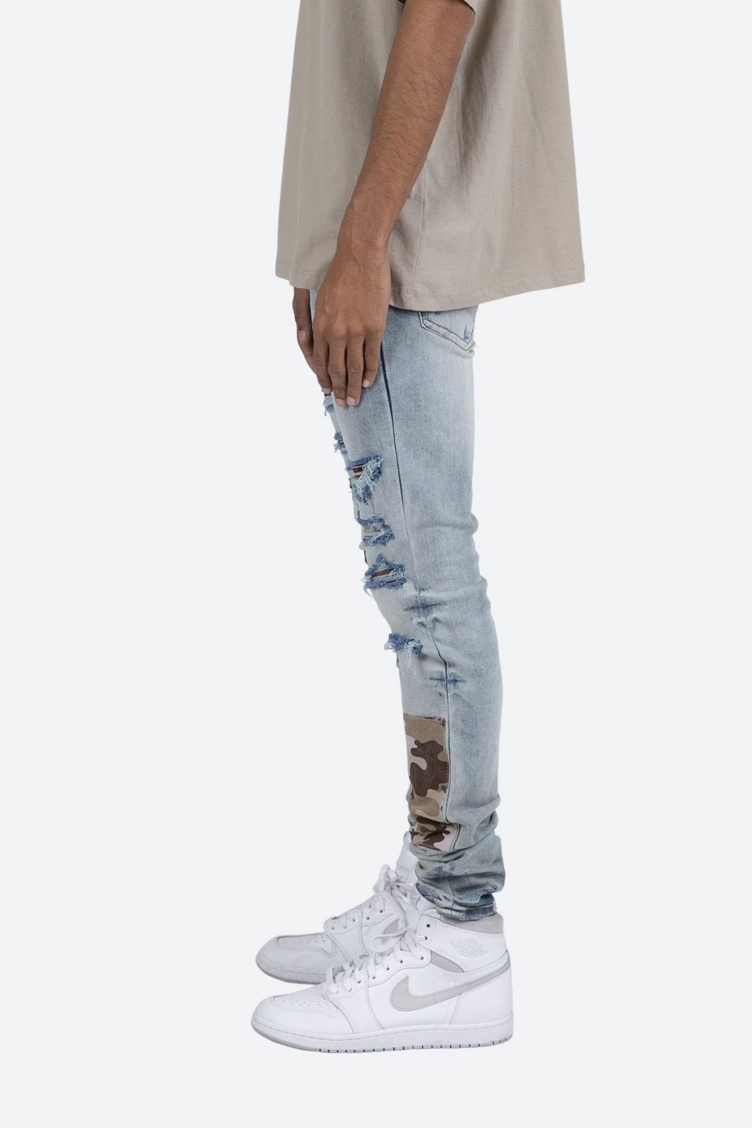 X408 Repaired Skinny Denim - Blue 6 X408 Repaired Skinny Denim - Blue - Image 4