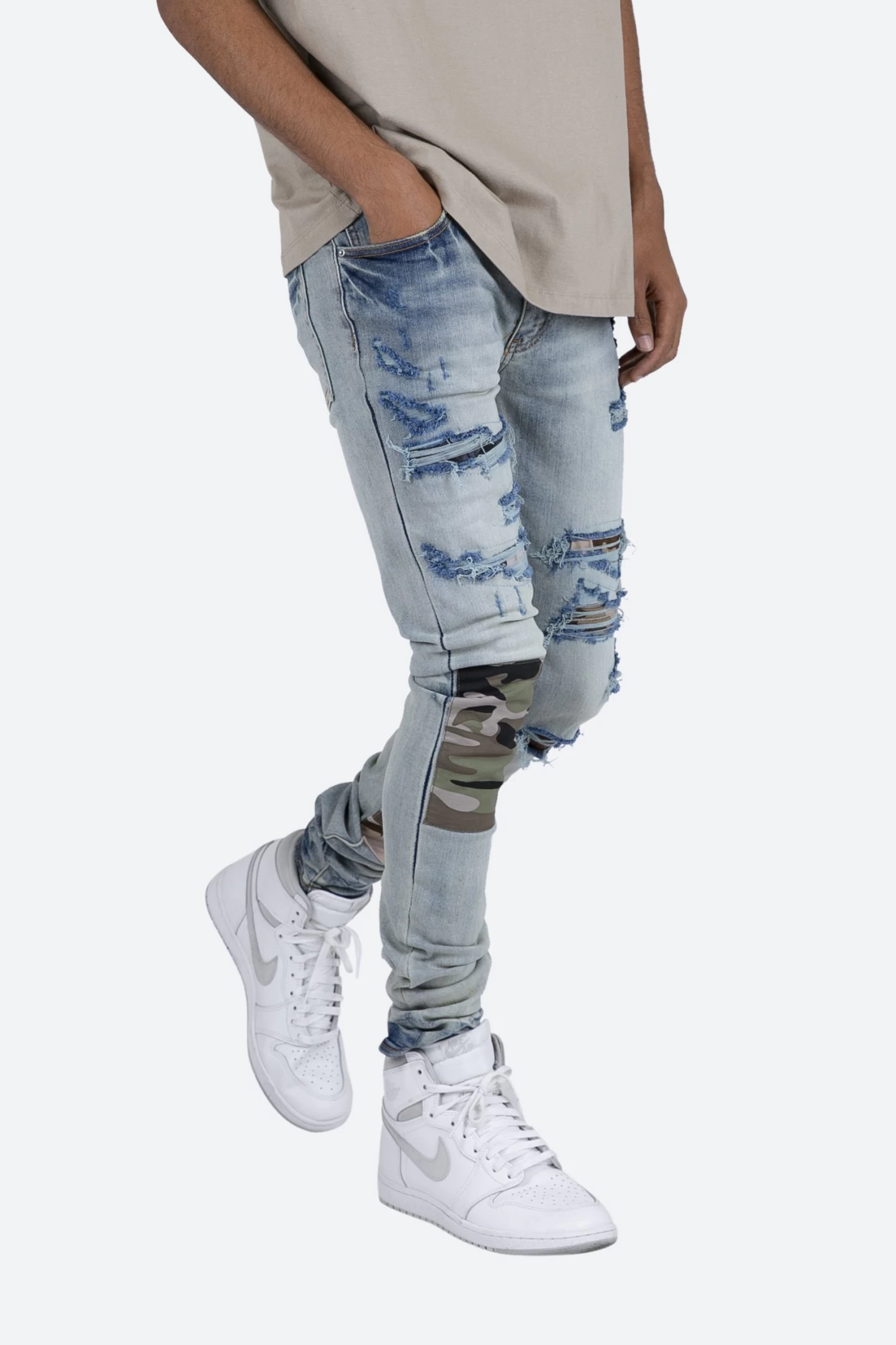 X408 Repaired Skinny Denim - Blue 9 X408 Repaired Skinny Denim - Blue - Image 7