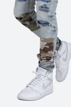 X408 Repaired Skinny Denim - Blue 19 X408 Repaired Skinny Denim - Blue -clothing X408 Repaired Skinny Denim Blue 9