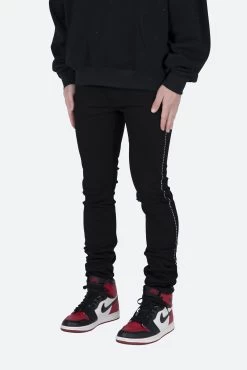 X457 Rhinestone Skinny Denim - Black -clothing X457 Rhinestone Skinny Denim Black 3