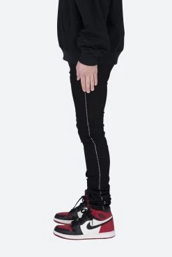 X457 Rhinestone Skinny Denim - Black -clothing X457 Rhinestone Skinny Denim Black 4