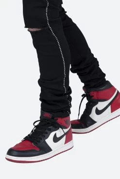 X457 Rhinestone Skinny Denim - Black -clothing X457 Rhinestone Skinny Denim Black 7