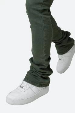 X491 Convertible Skinny Denim - Olive -clothing X491 Convertible Skinny Denim Olive 7