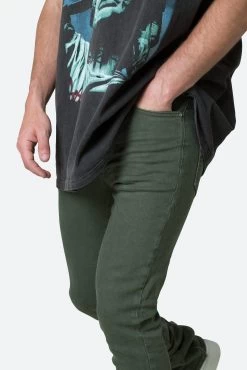 X491 Convertible Skinny Denim - Olive -clothing X491 Convertible Skinny Denim Olive 8