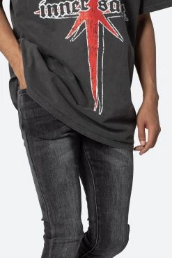 X514 Skinny Stacked Denim - Washed Black -clothing X514 Skinny Stacked Denim Washed Black 7