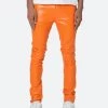 X534 Leather Skinny Denim - Orange 2 X534 Leather Skinny Denim - Orange -clothing X534 Leather Skinny Denim Orange