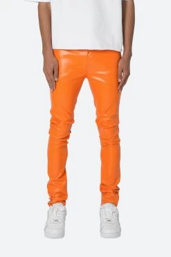 X534 Leather Skinny Denim - Orange