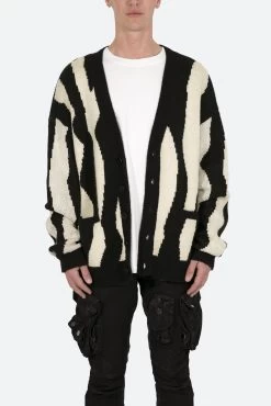 Zebra Cardigan - Black/Natural