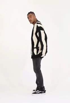 Zebra Cardigan - Black/Natural -clothing Zebra Cardigan BlackNatural 3