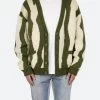 Zebra Cardigan - Green/White -clothing Zebra Cardigan GreenWhite