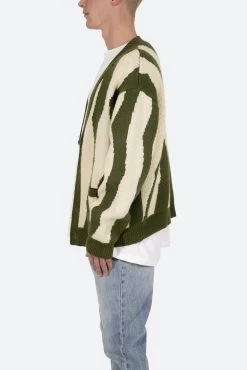Zebra Cardigan - Green/White -clothing Zebra Cardigan GreenWhite 6