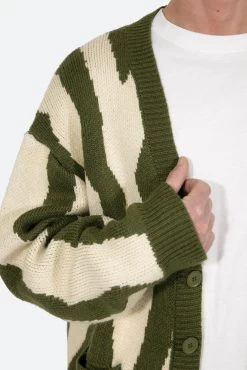 Zebra Cardigan - Green/White -clothing Zebra Cardigan GreenWhite 8