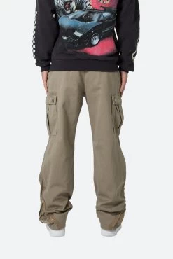 Zipper Denim Cargo Pants - Khaki -clothing Zipper Denim Cargo Pants Khaki 6