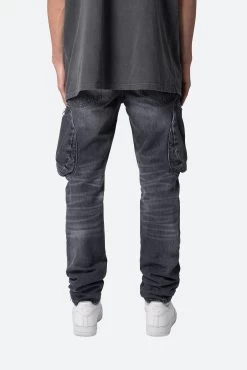 Zipper Inseam Cargo Denim - Washed Black -clothing Zipper Inseam Cargo Denim Washed Black 5